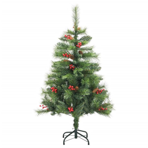 vidaXL &Aacute;rvore de Natal artificial articulada c/ pinhas e bagas 150 cm