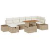 vidaXL Conjunto de Sof&aacute; de Jardim 8 unid. Bege vime PE