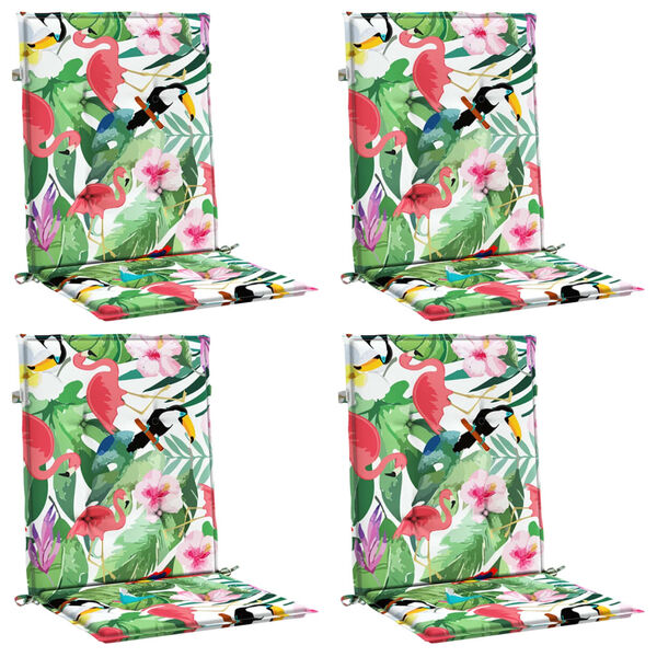vidaXL Almofadões para cadeira de encosto baixo 4 pcs tecido multicor