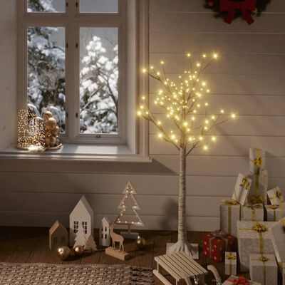 vidaXL Árvore de Natal 120 LEDs salgueiro int./ext. 1,2m branco quente