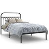 vidaXL Estrutura de cama com cabeceira 100x190 cm metal preto