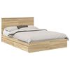 vidaXL Cama com Armazenamento com gaveta Carvalho Sonoma 140 x 190 cm