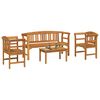 vidaXL Conjunto de Lounge Rosa do Jardim 4 pcs Natural