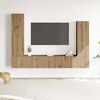 vidaXL Conjunto de arm&aacute;rio TV parede 4 pcs madeira carvalho artisiano
