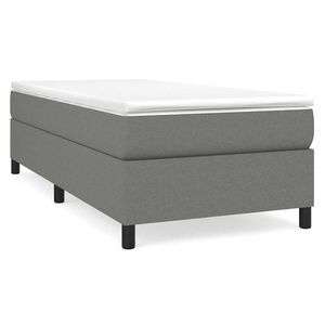 vidaXL Estrutura de cama com molas 90x190 cm tecido cinzento-escuro