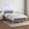 vidaXL Cama box spring c/ colch&atilde;o e LED 120x190 cm tecido cinza-escuro