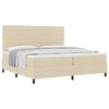 vidaXL Cama Box com colch&atilde;o com cabeceira Creme 200 x 200 cm tecido