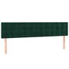vidaXL Cabeceira de cama c/luzes LED veludo 200x5x78/88cm verde-escuro