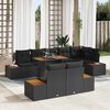 vidaXL Conjunto de Sof&aacute; de Jardim 9 pcs Preto Rattan Sint&eacute;tico