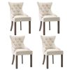 vidaXL Cadeiras de jantar 4 pcs tecido bege
