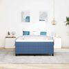 vidaXL Cama Box Azul e Branco 140 x 200 cm Tecido de Veludo Cotele