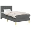 vidaXL Estrutura de cama com colch&atilde;o Cinza Escuro 90 x 190 cm tecido