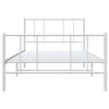 vidaXL Estrutura de cama com cabeceira e p&eacute;s 90x200 cm metal branco