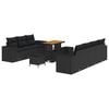 vidaXL Conjunto de Sof&aacute; de Jardim 10 unid. Preto vime PE