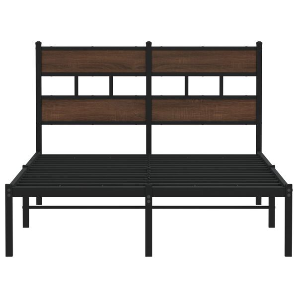 vidaXL Cama sem colch&atilde;o com cabeceira 120x200 cm carvalho castanho
