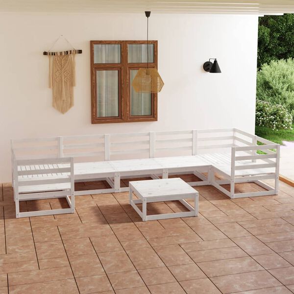 vidaXL 8 pcs conjunto lounge de jardim pinho maci&ccedil;o