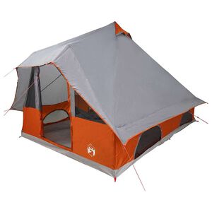 vidaXL Barraca Tipi 8 pessoa Cinza e Laranja tafet&aacute;