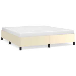 vidaXL Estrutura de cama 180x200 cm couro artificial cor creme