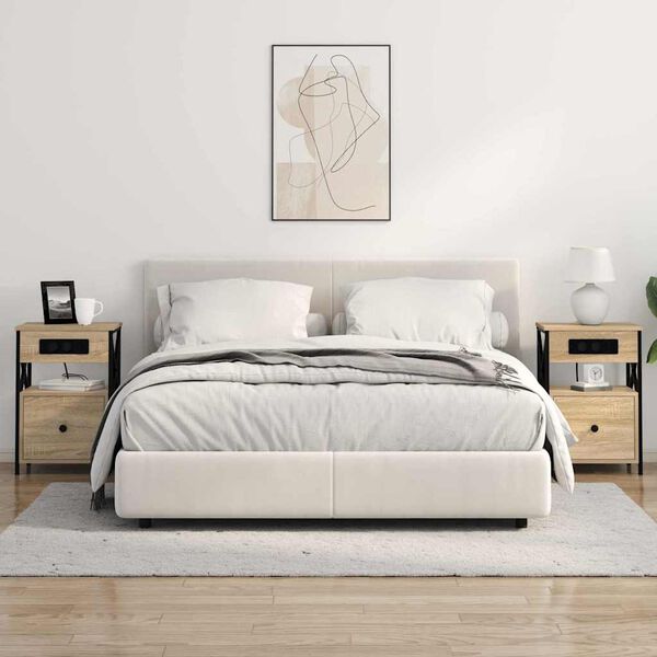 vidaXL Arm&aacute;rio de Cabeceira com gaveta Carvalho Sonoma 40 x 31 x 60 cm