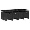vidaXL 9 pcs conjunto de jantar p/ jardim c/ almofad&otilde;es vime PE preto