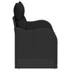 vidaXL Sof&aacute; de jardim com almofada Preto 121 x 62 x 69cm vime PE