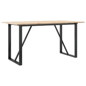vidaXL Mesa de jantar estrutura em O 140x80x75cm pinho e a&ccedil;o