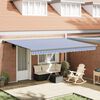 vidaXL Toldo Retr&aacute;til Azul e Branco 400 &times; 300 cm Lona e Alum&iacute;nio