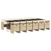 vidaXL 13 pcs conjunto de jantar p/ jardim com almofad&otilde;es vime PE bege