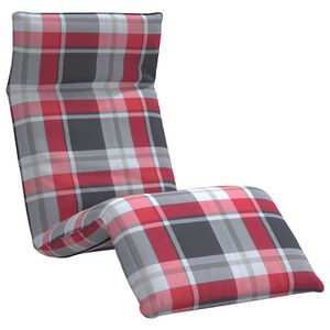 vidaXL Espregui&ccedil;adeira dobr&aacute;vel 175x54x8,5 cm Padr&atilde;o xadrez vermelho