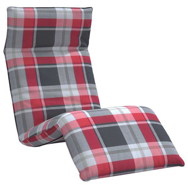 vidaXL Espregui&ccedil;adeira dobr&aacute;vel 175x54x8,5 cm Padr&atilde;o xadrez vermelho