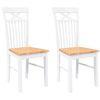 vidaXL Cadeiras de jantar 2 pcs madeira de seringueira maci&ccedil;a branco