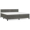 vidaXL Cama com molas/colch&atilde;o 200x200 cm veludo cinzento-escuro