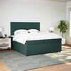 vidaXL Cama com molas/colch&atilde;o 200x200 cm veludo verde-escuro