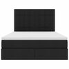 vidaXL Cama com arruma&ccedil;&atilde;o e LED com led Preto 140 x 200 cm Poli&eacute;ster