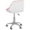 vidaXL Cadeiras de jantar girat&oacute;rias 2 pcs couro art. vermelho/branco