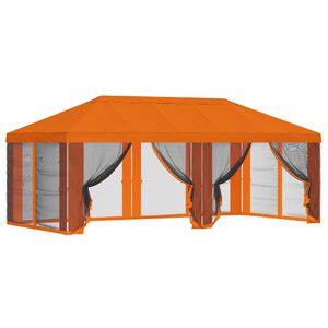 vidaXL Capa de Gazebo com Laterais 6 x 3 m Laranja Poli&eacute;ster 190