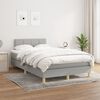 vidaXL Cama boxspring com colch&atilde;o 120x190 cm tecido cinzento-claro
