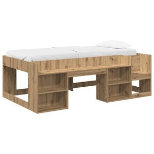 vidaXL Estrutura de Cama Infantil com Armazenamento Carvalho Arttisan
