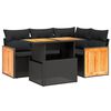 vidaXL 5 pcs conjunto sof&aacute;s de jardim com almofad&otilde;es vime PE preto