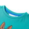 T-shirt infantil com mangas curtas menta-escuro 128