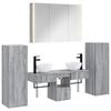 vidaXL Conjunto de M&oacute;veis para Banheiro 6 pcs Sonoma cinzento
