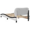 vidaXL Estrutura de cama sem colch&atilde;o Hvar couro artificial 80x200 branco/preto