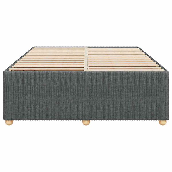 vidaXL Estrutura de cama sem colch&atilde;o 160x200 cm tecido cinzento-escuro