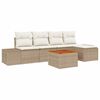 vidaXL Conjunto de Sof&aacute; de Jardim 6 unid. Bege e Creme vime PE