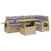 vidaXL 6 pcs conjunto de sof&aacute;s p/ jardim com almofad&otilde;es vime PE bege