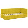 vidaXL Estrutura de Cama de Canto com Colch&atilde;o 2 pcs Amarelo Veludo