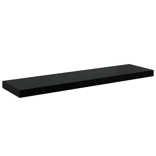 vidaXL Prateleira de parede suspensa 90x23,5x3,8 cm MDF preto
