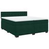 vidaXL Cama com molas/colch&atilde;o 200x200 cm veludo verde-escuro