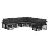 vidaXL Conjunto de Sof&aacute;s para Exterior 11 pcs Preto e Cinza Escuro