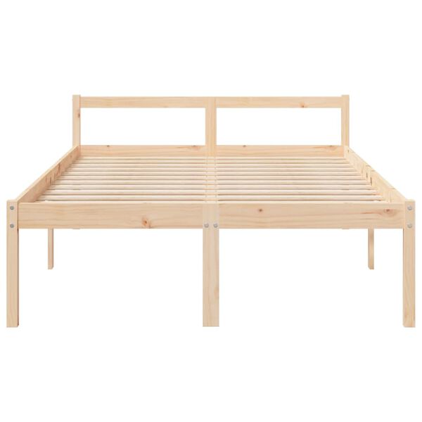 vidaXL Cama de casal para idosos 135x190 cm pinho maci&ccedil;o